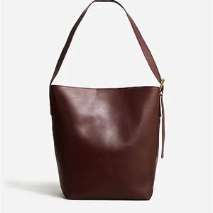 Madewell Essential Bucket Leather Tote - Chocolate Raisin